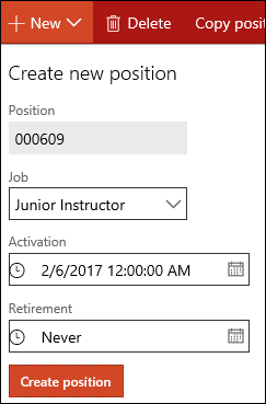 Create new positions page